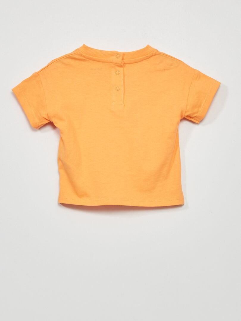 T-shirt à manches courtes avec imprimé Orange - Kiabi