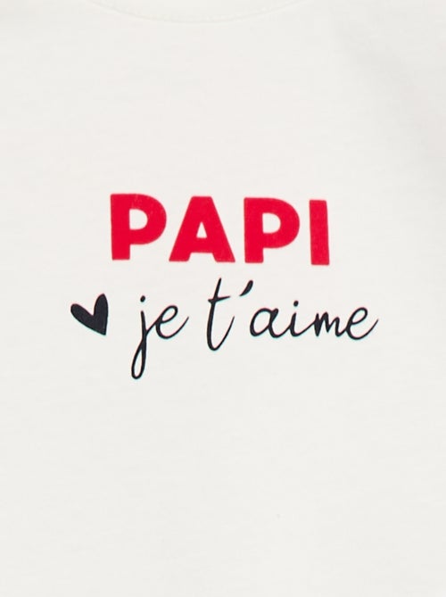 T-shirt à manches courtes avec imprimé 'Papi' - Kiabi