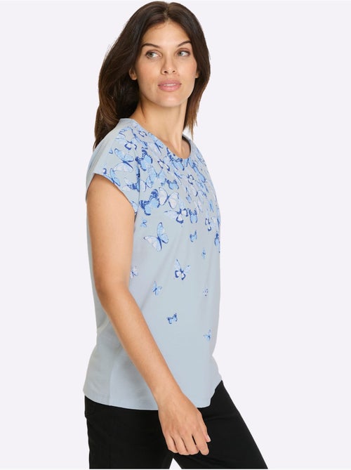 T-shirt à manches courtes avec imprimé papillon et encolure ronde - Taille standard - Moda Vilona - Kiabi T-shirt à manches courtes avec imprimé papillon et encolure ronde - Taille standard - Moda Vilona - Kiabi