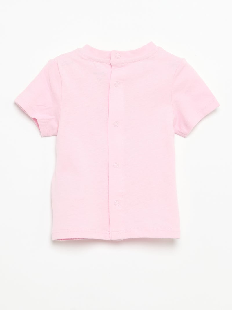 T-shirt à manches courtes avec imprimé Rose - Kiabi