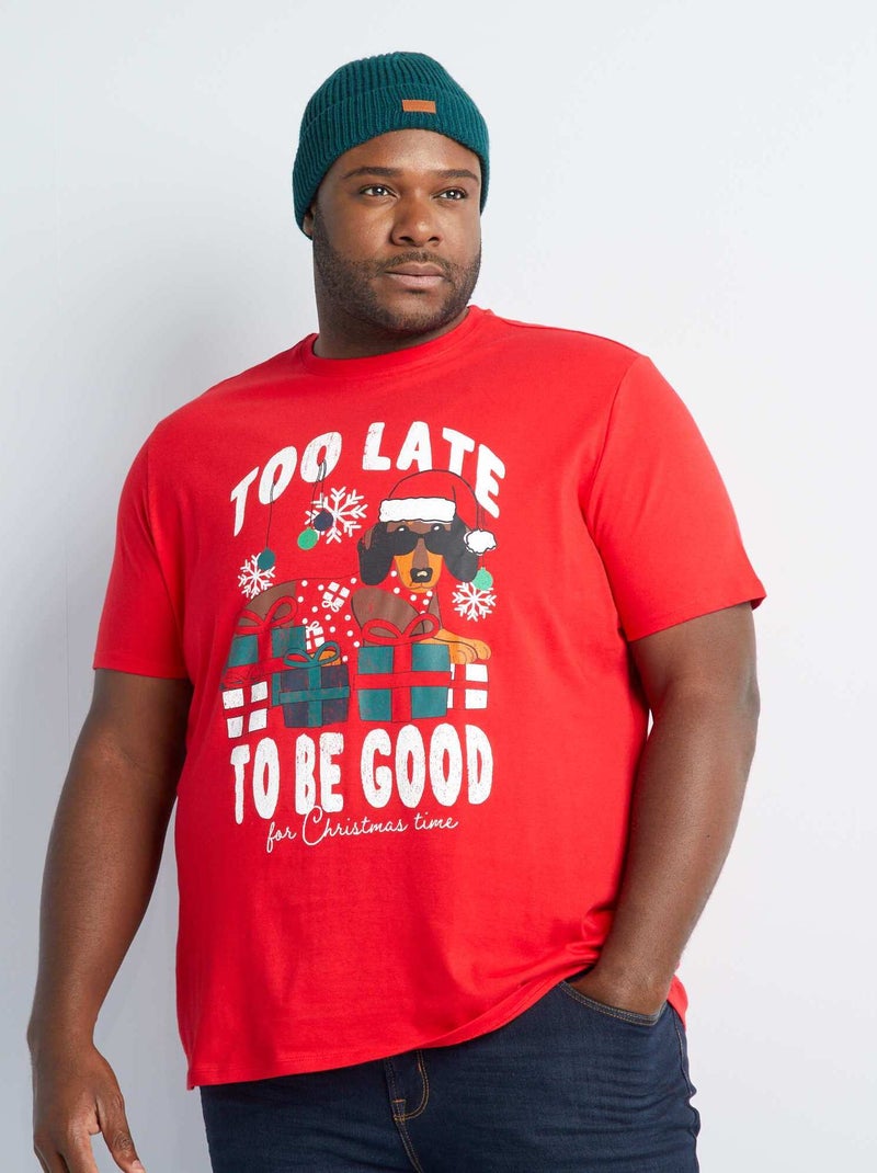 T-shirt à manches courtes avec imprimé Rouge - Kiabi