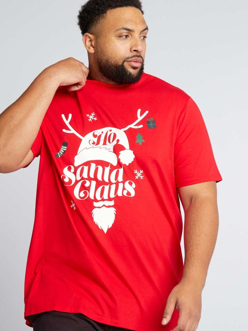 T-shirt à manches courtes avec imprimé Rouge - Kiabi
