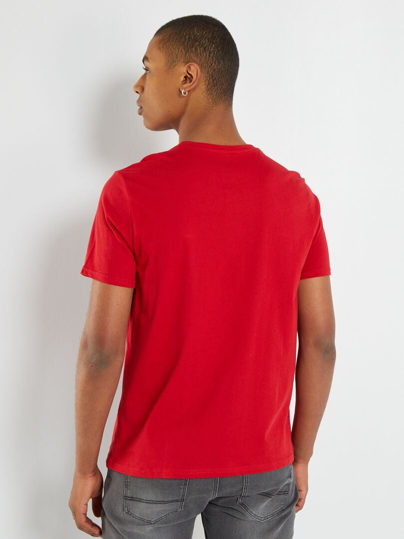 T-shirt à manches courtes avec imprimé Rouge - Kiabi