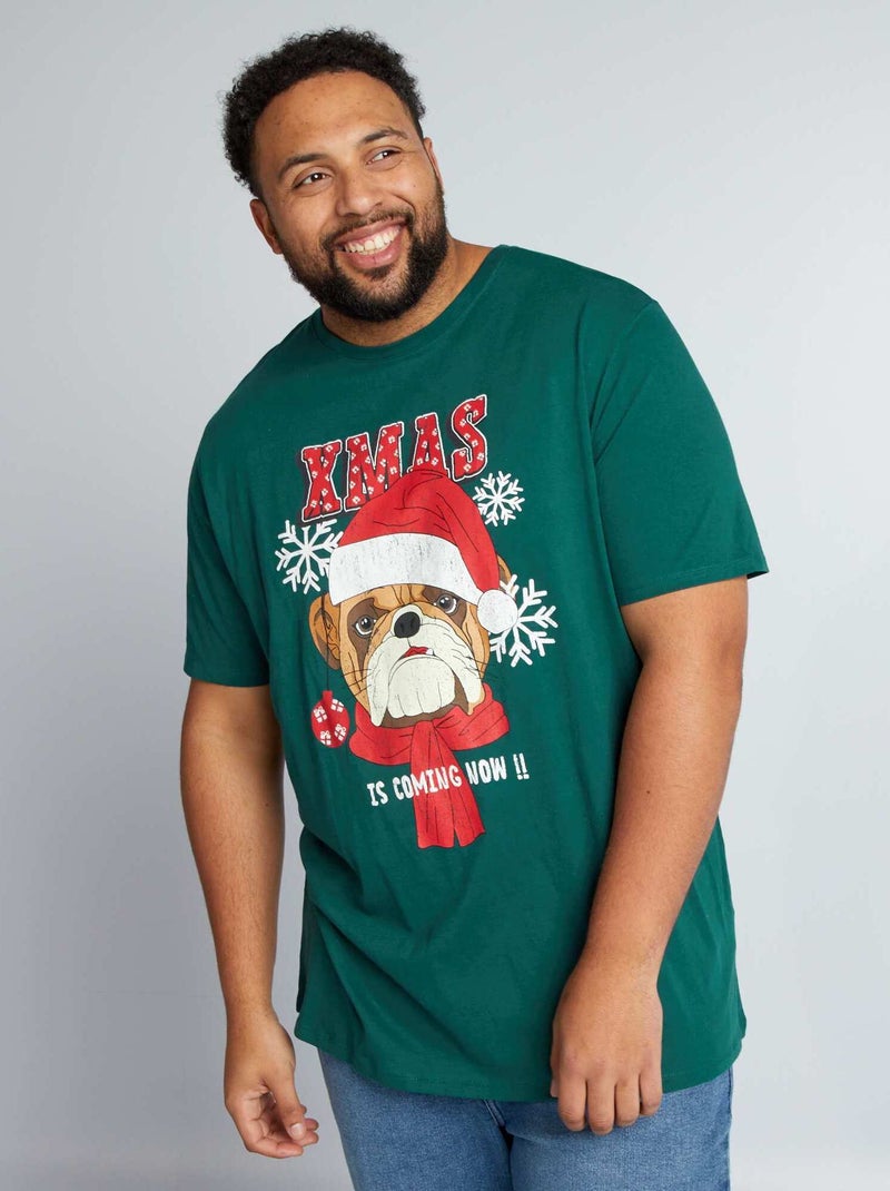 T-shirt à manches courtes avec imprimé Vert - Kiabi