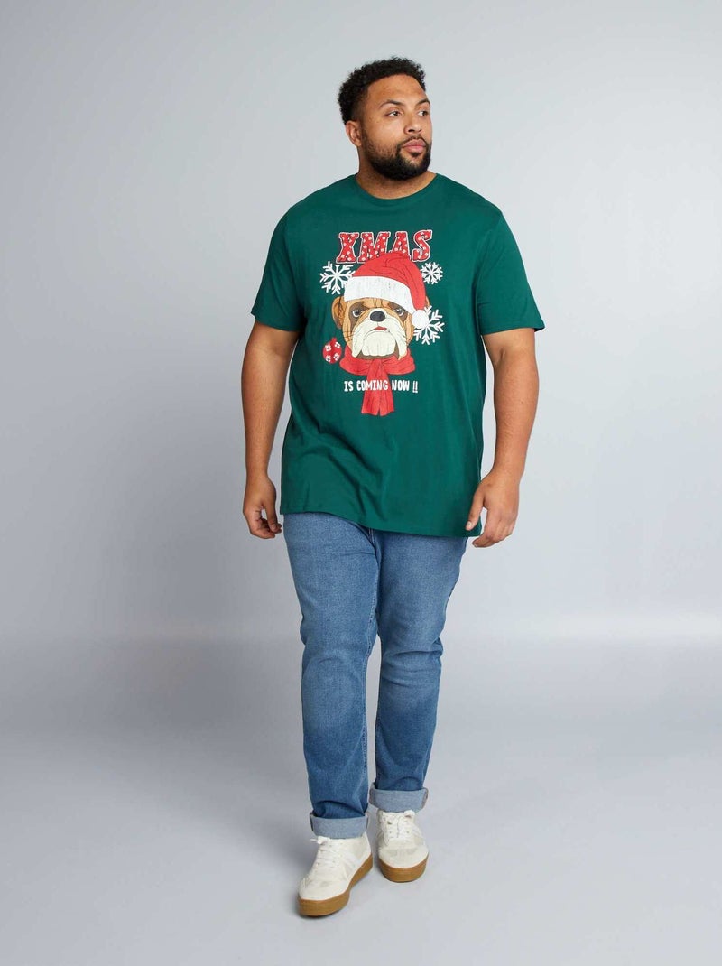 T-shirt à manches courtes avec imprimé Vert - Kiabi