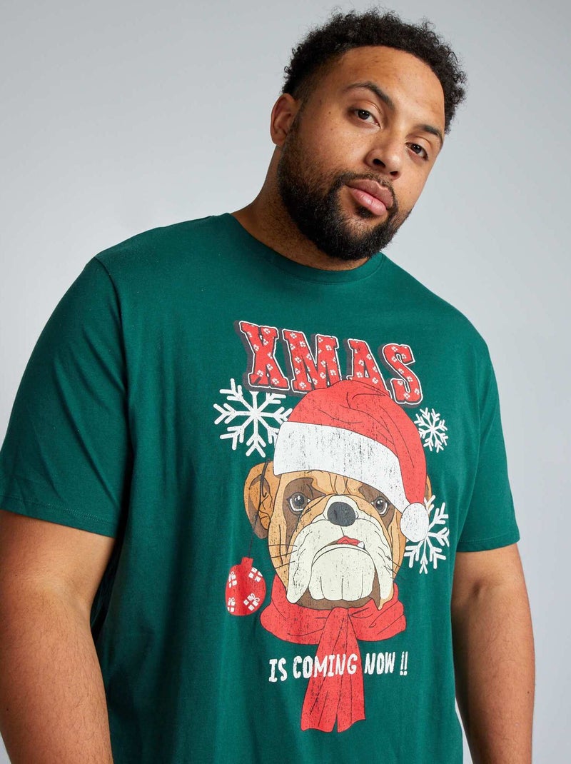 T-shirt à manches courtes avec imprimé Vert - Kiabi