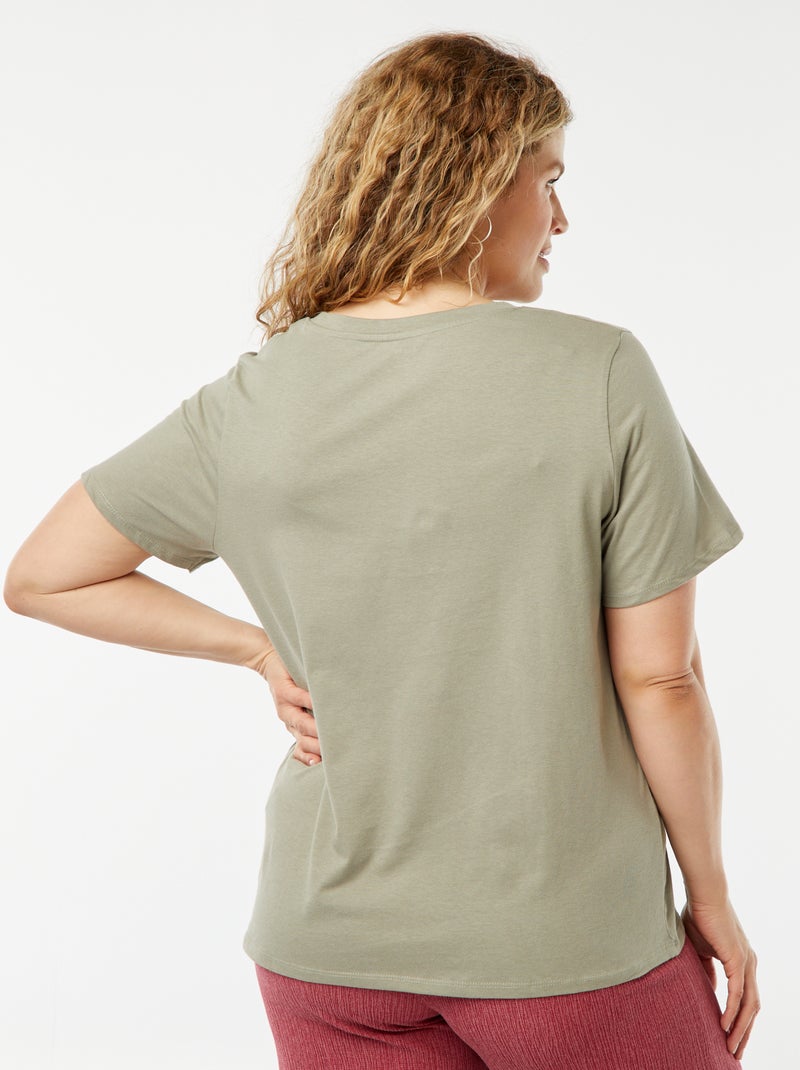 T-shirt à manches courtes avec imprimé Vert - Kiabi