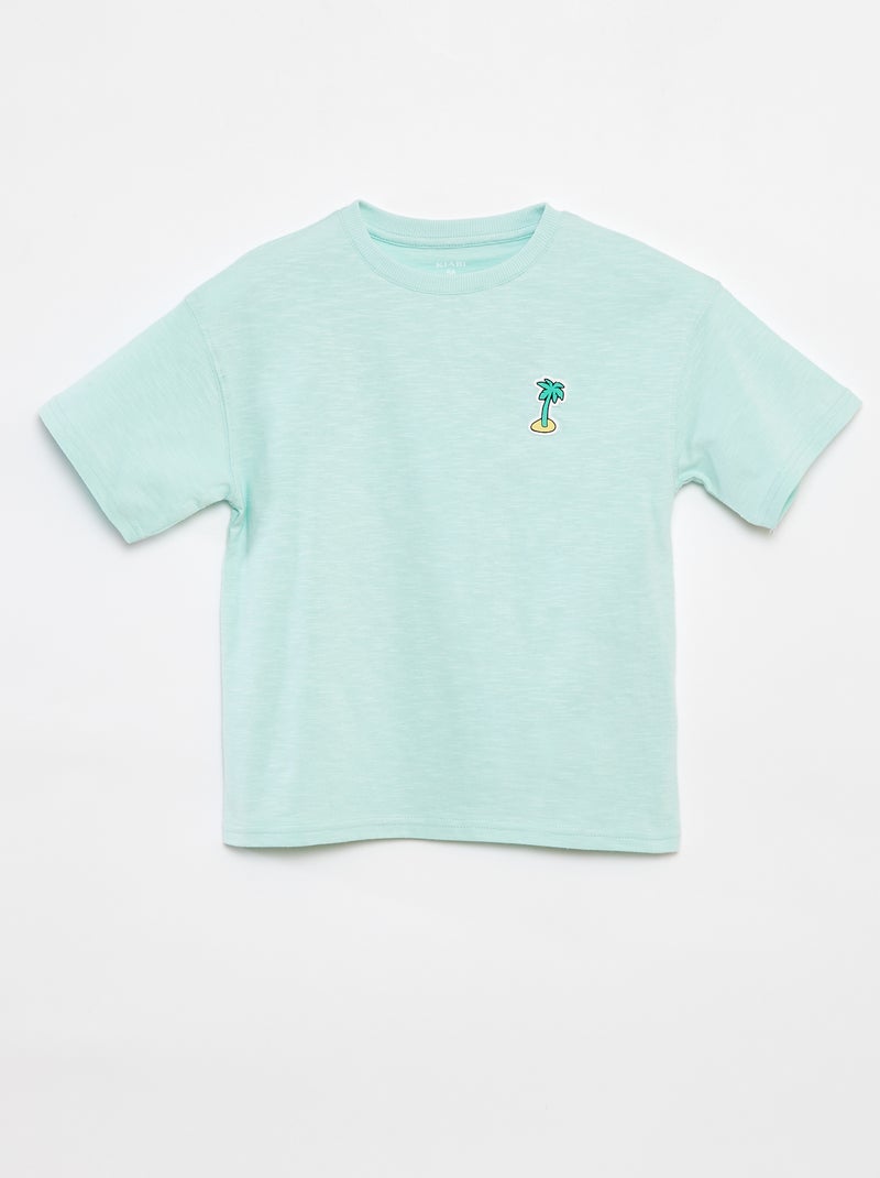 T-shirt à manches courtes avec imprimé Vert - Kiabi