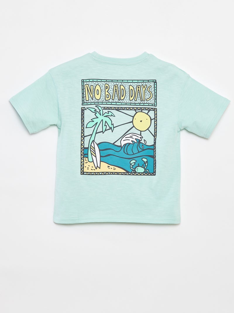T-shirt à manches courtes avec imprimé Vert - Kiabi