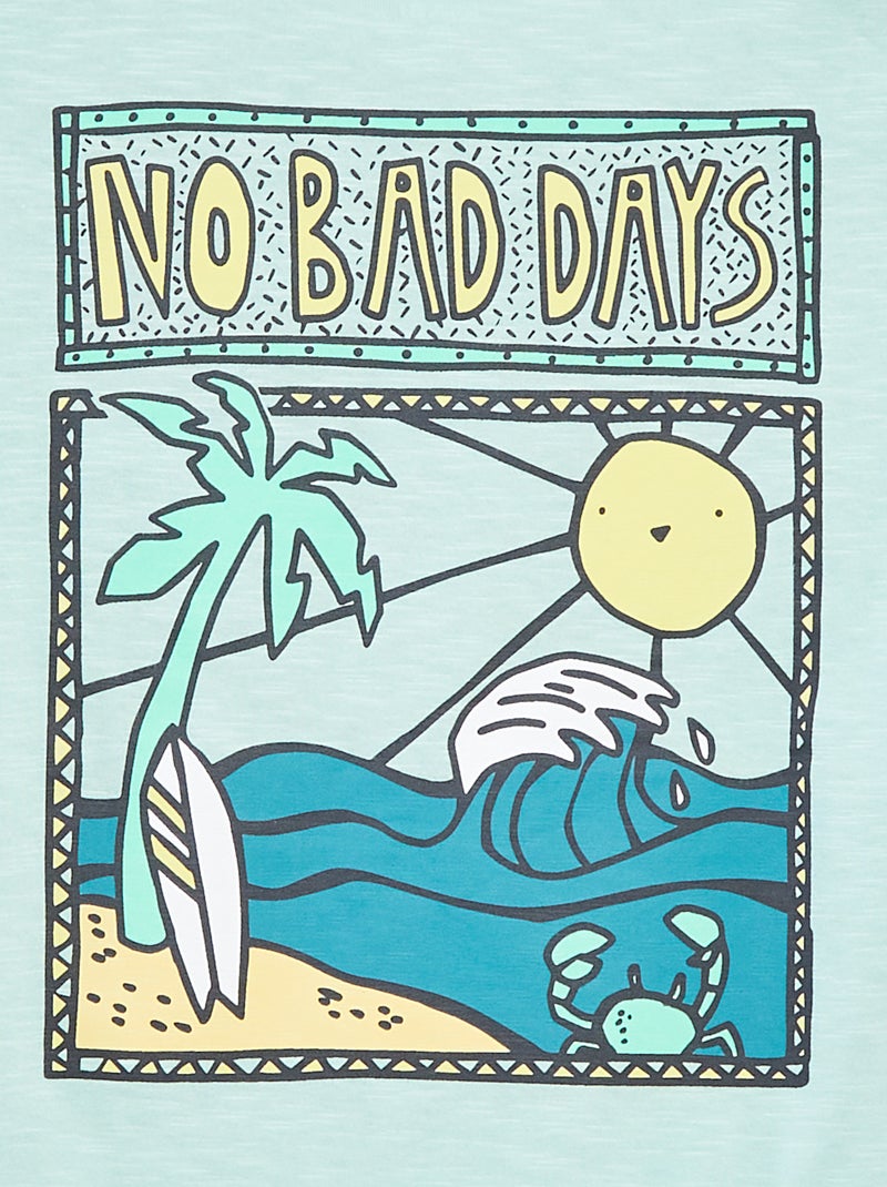 T-shirt à manches courtes avec imprimé Vert - Kiabi