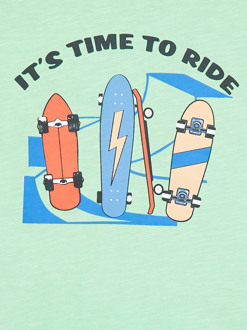 T-shirt à manches courtes avec imprimé VERT - Kiabi