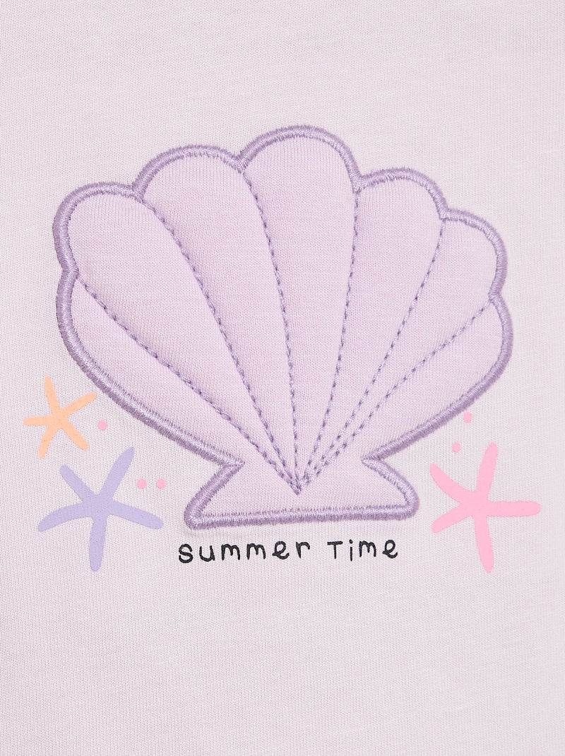 T-shirt à manches courtes avec imprimé Violet - Kiabi