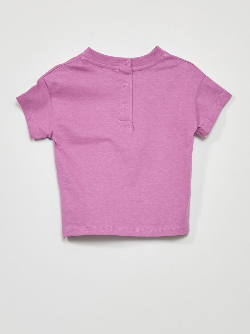 T-shirt à manches courtes avec imprimé Violet - Kiabi