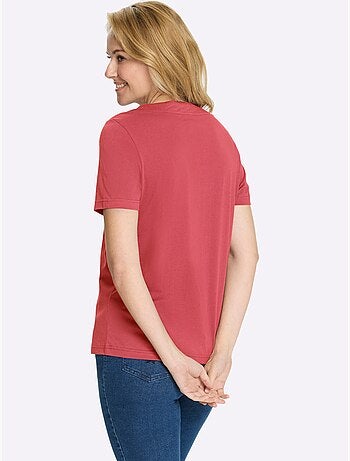 T-shirt à manches courtes avec encolure ronde et coulisse - taille standard - moda vilona