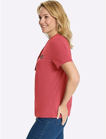 T-shirt à manches courtes avec encolure ronde et coulisse - taille standard - moda vilona