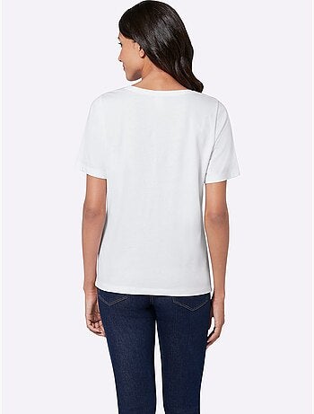 T-shirt à manches courtes avec motif de ballon en cœur - Taille standard - Moda Vilona