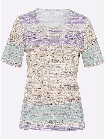 T-shirt à manches courtes avec motif graphique chiné - taille standard - moda vilona