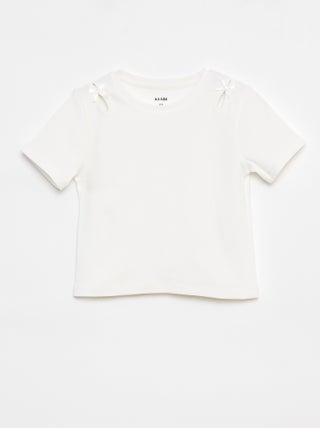 T-shirt à manches courtes avec nœuds décoratifs