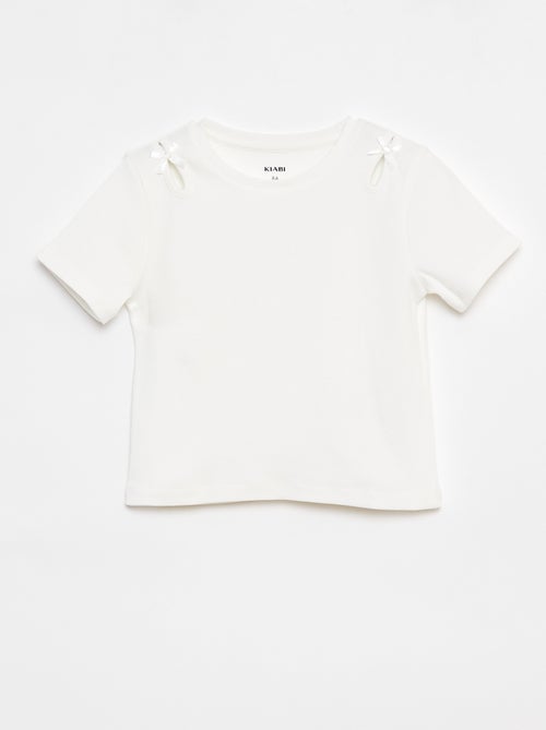 T-shirt à manches courtes avec nœuds décoratifs - Kiabi