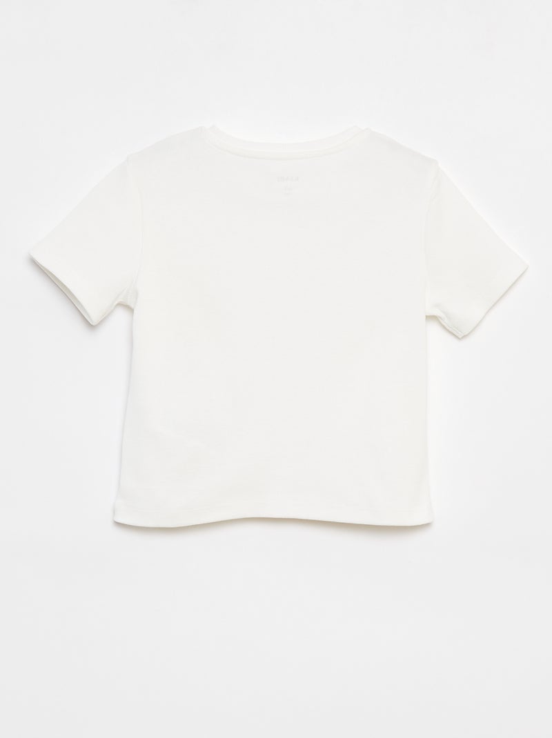 T-shirt à manches courtes avec nœuds décoratifs Blanc - Kiabi