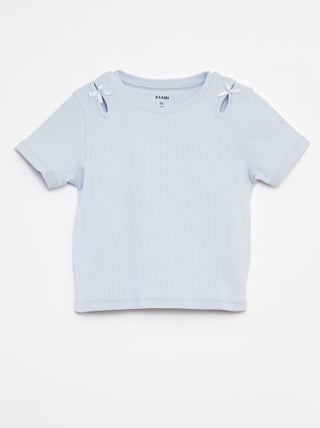 T-shirt à manches courtes avec nœuds décoratifs