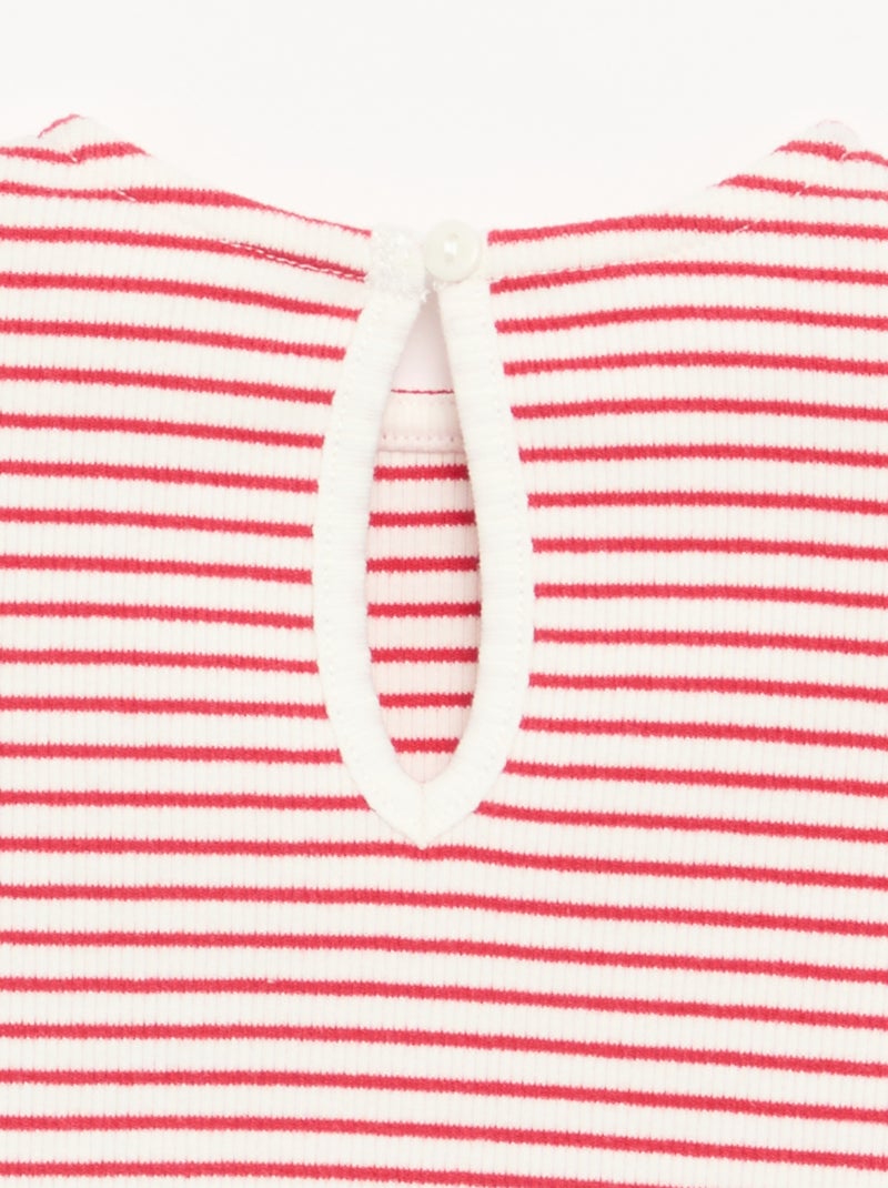 T-shirt à manches courtes avec nœuds Rouge - Kiabi
