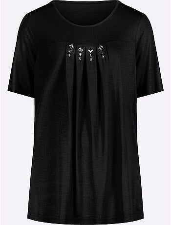 T-shirt à Manches Courtes Plis Creux Tendance - Taille Standard - Moda Vilona