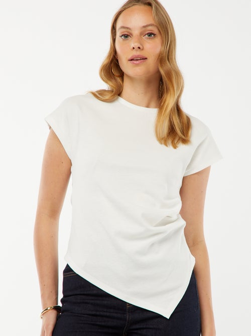 T-shirt à manches courtes avec plis fantaisistes - Kiabi
