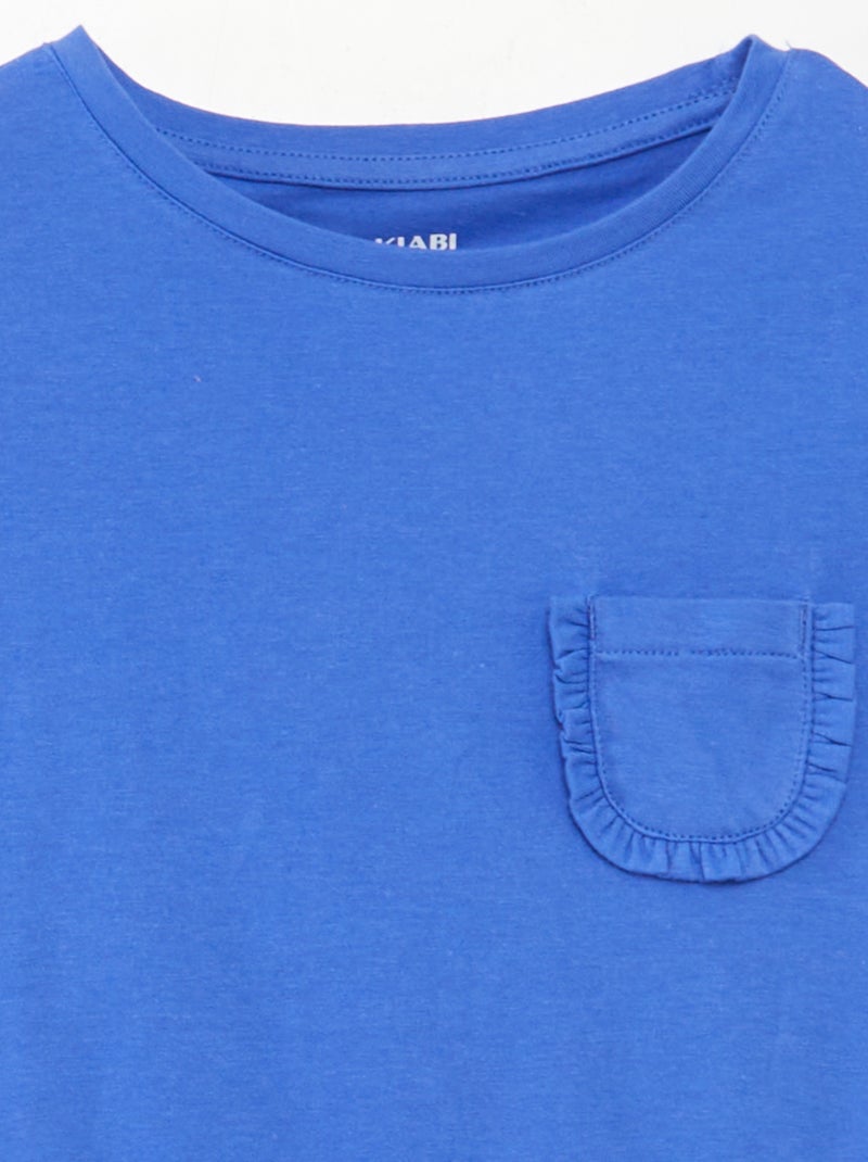 T-shirt à manches courtes avec poche poitrine BLEU - Kiabi