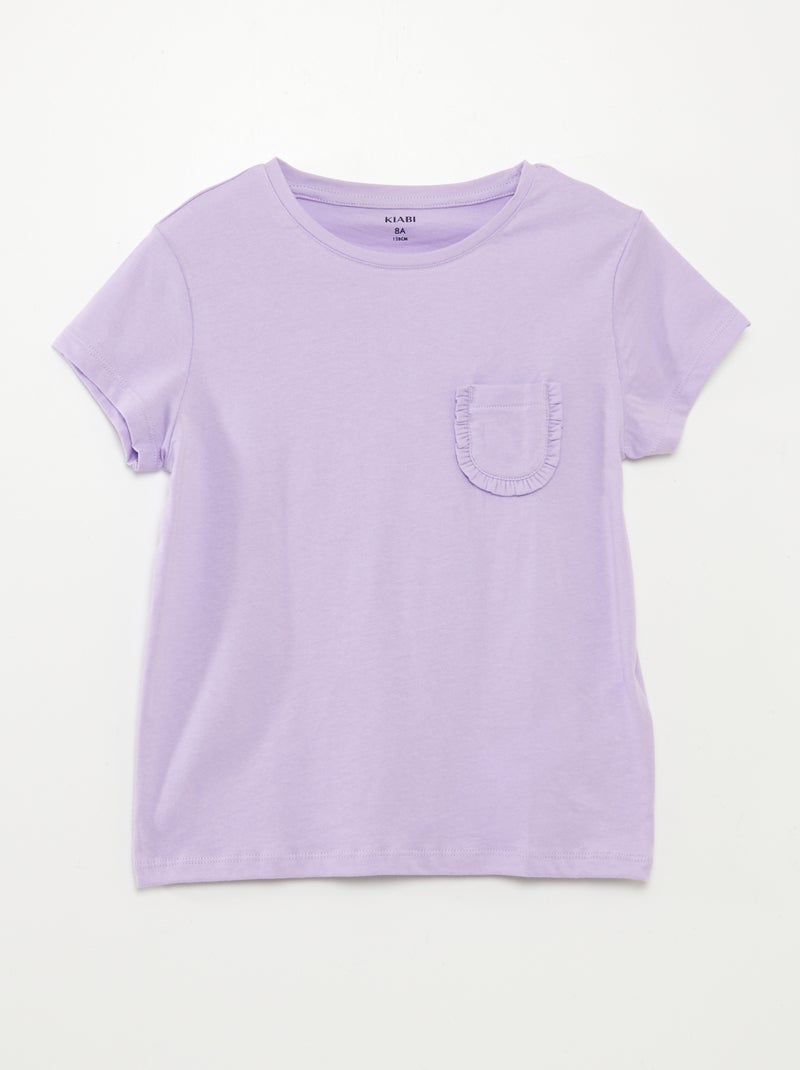 T-shirt à manches courtes avec poche poitrine VIOLET - Kiabi