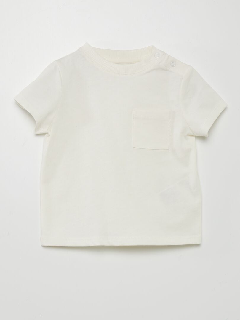 T-shirt à manches courtes avec poches blanc - Kiabi