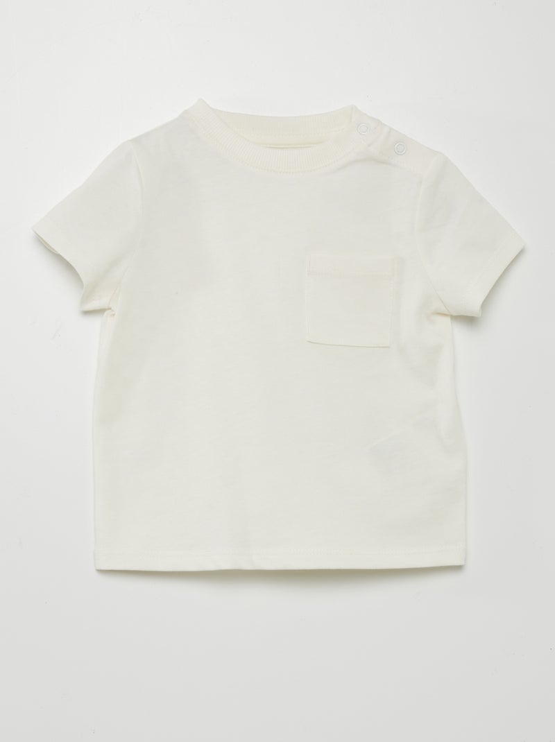T-shirt à manches courtes avec poches blanc - Kiabi