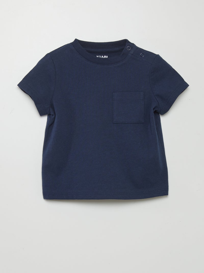 T-shirt à manches courtes avec poches Marine - Kiabi