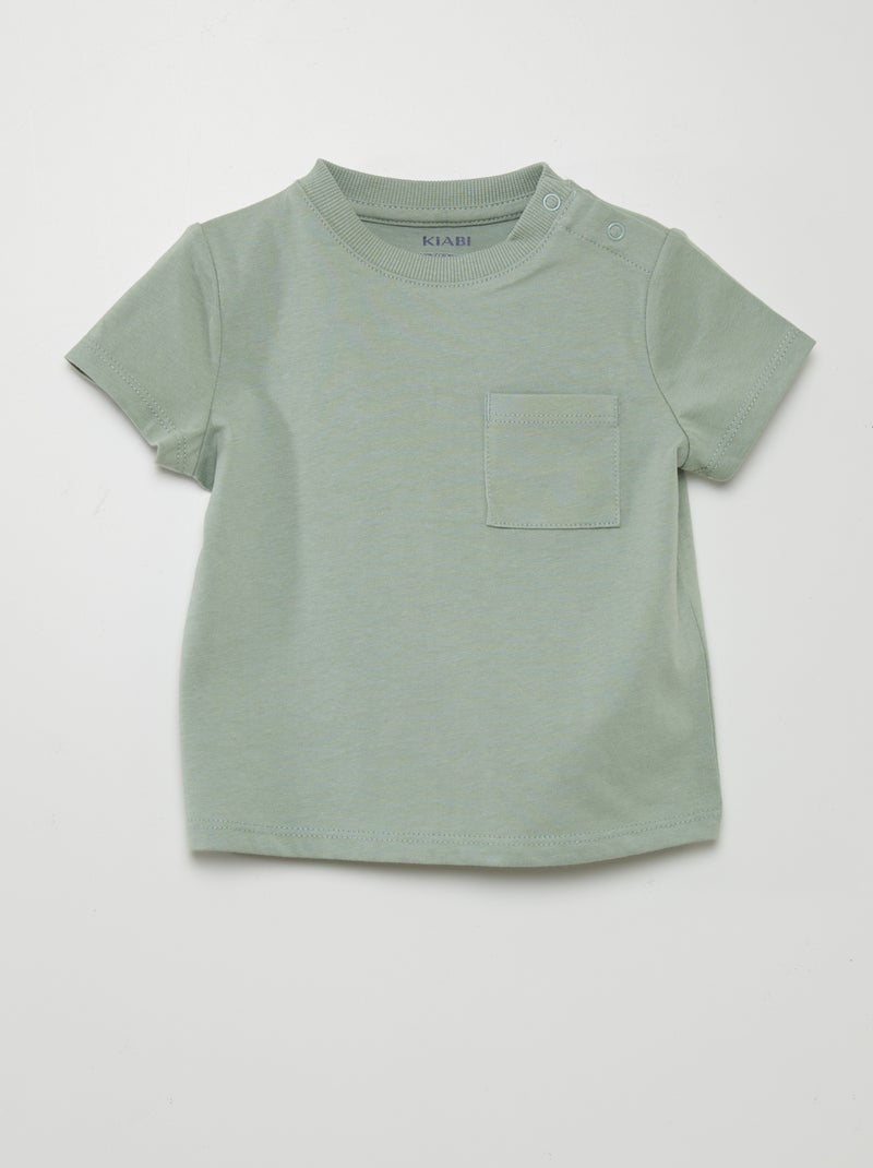 T-shirt à manches courtes avec poches Vert - Kiabi