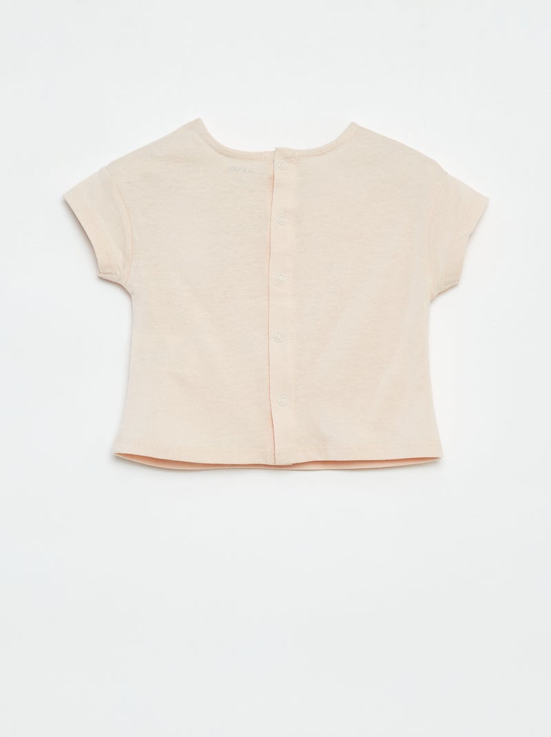 T-shirt à manches courtes avec print Rose - Kiabi