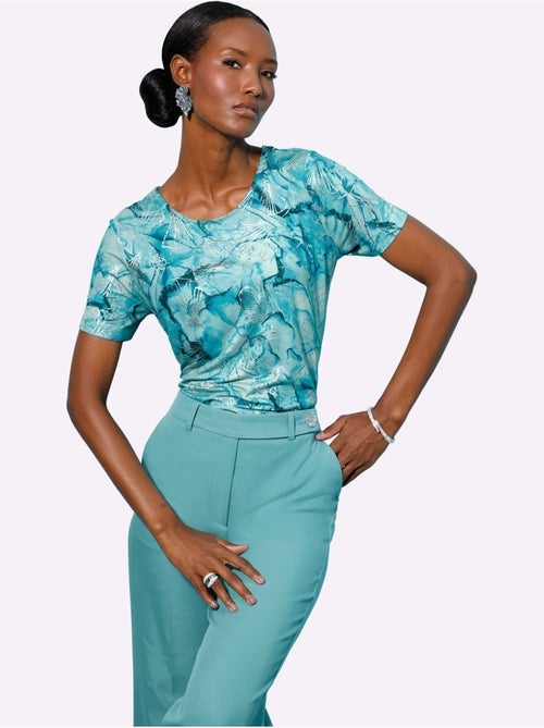 T-shirt à Manches Courtes Avec Viscose (ecovero) - Taille Standard - Helline - Kiabi T-shirt à Manches Courtes Avec Viscose (ecovero) - Taille Standard - Helline - Kiabi