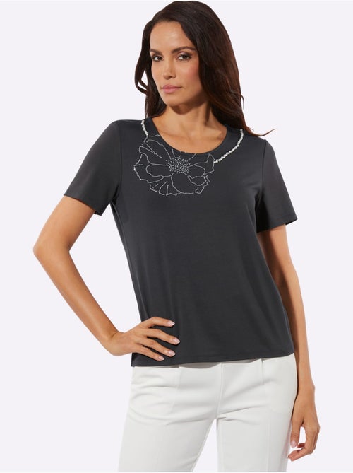 T-shirt à Manches Courtes Avec Viscose (ecovero) - Taille Standard - helline - Kiabi
