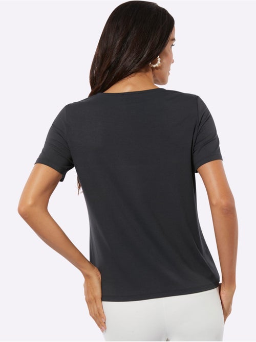 T-shirt à Manches Courtes Avec Viscose (ecovero) - Taille Standard - helline - Kiabi