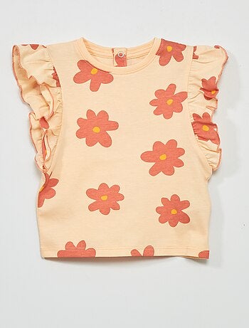 T-shirt à manches courtes avec volants - Kiabi