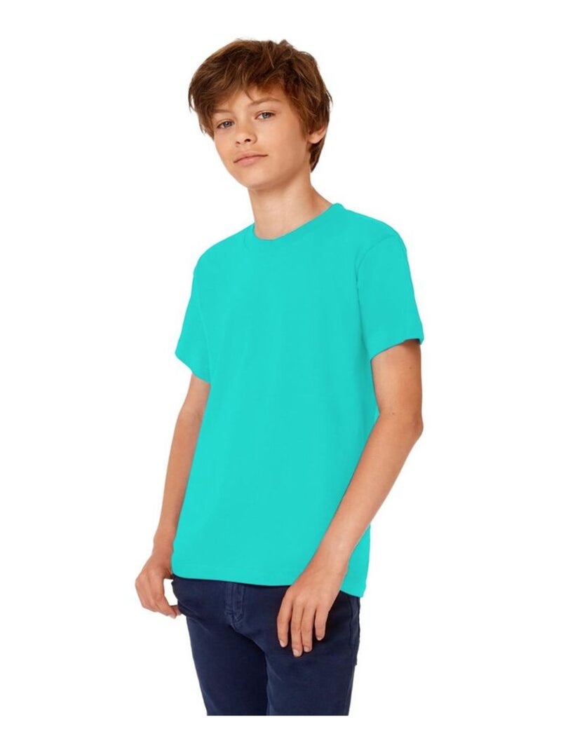 T-shirt à manches courtes B&C Exact 190 pour enfant Bleu lagon - Kiabi