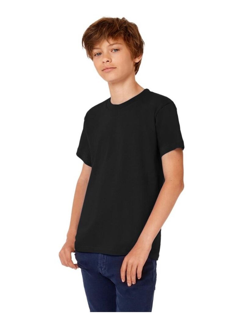 T-shirt à manches courtes B&C Exact 190 pour enfant Noir - Kiabi