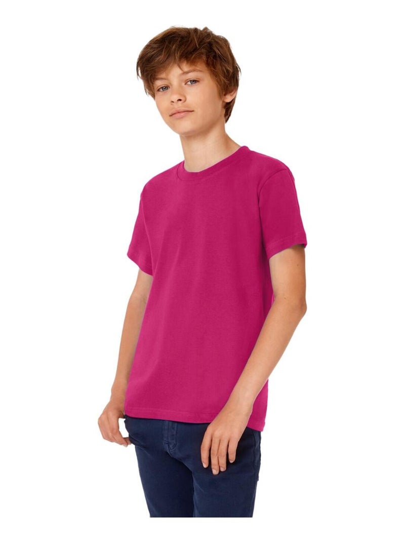 T-shirt à manches courtes B&C Exact 190 pour enfant Rose fushia - Kiabi