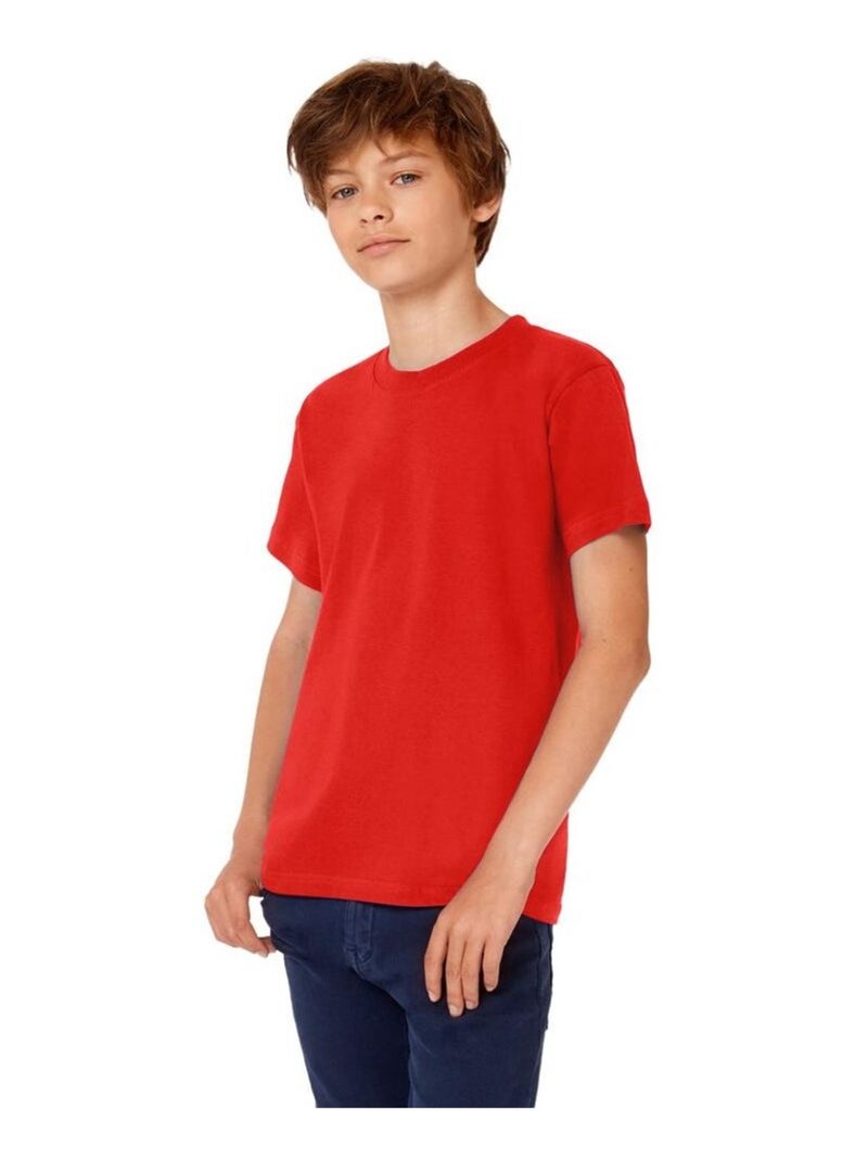 T-shirt à manches courtes B&C Exact 190 pour enfant Rouge - Kiabi