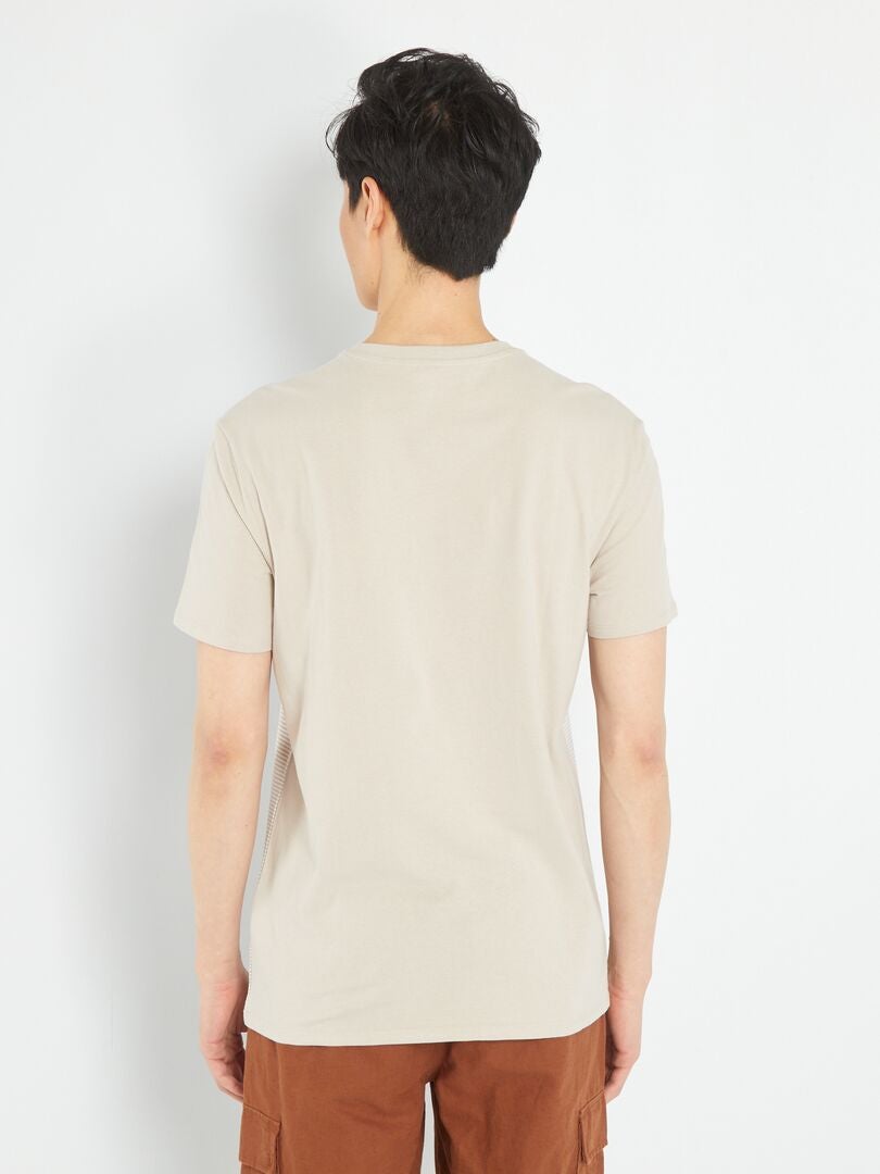 T-shirt à manches courtes beige - Kiabi
