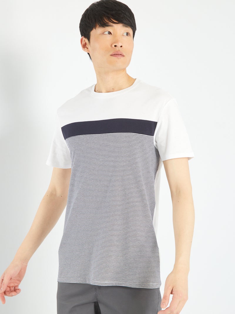 T-shirt à manches courtes blanc - Kiabi
