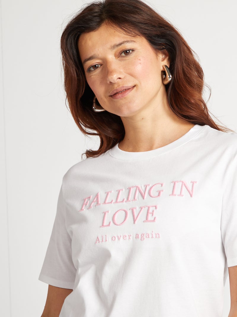 T-shirt à manches courtes Blanc - Kiabi