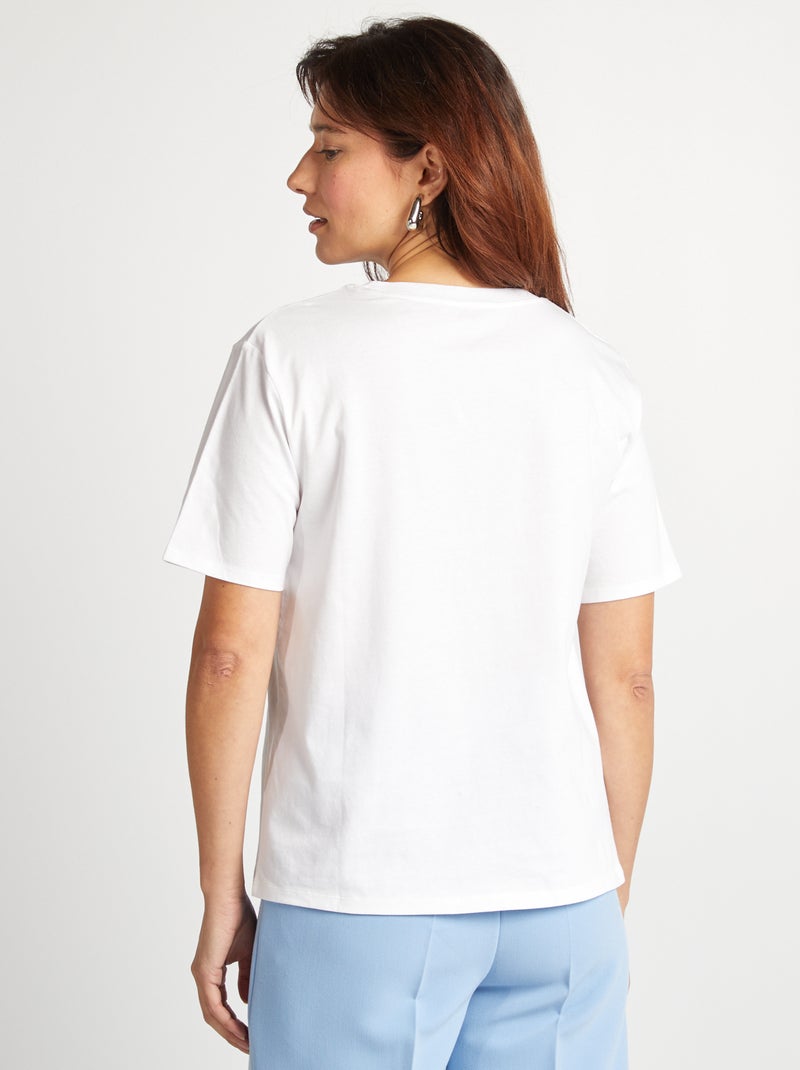 T-shirt à manches courtes Blanc - Kiabi