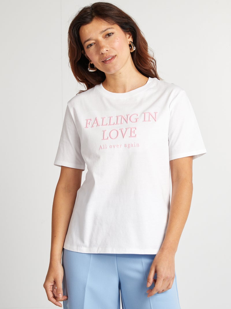 T-shirt à manches courtes Blanc - Kiabi