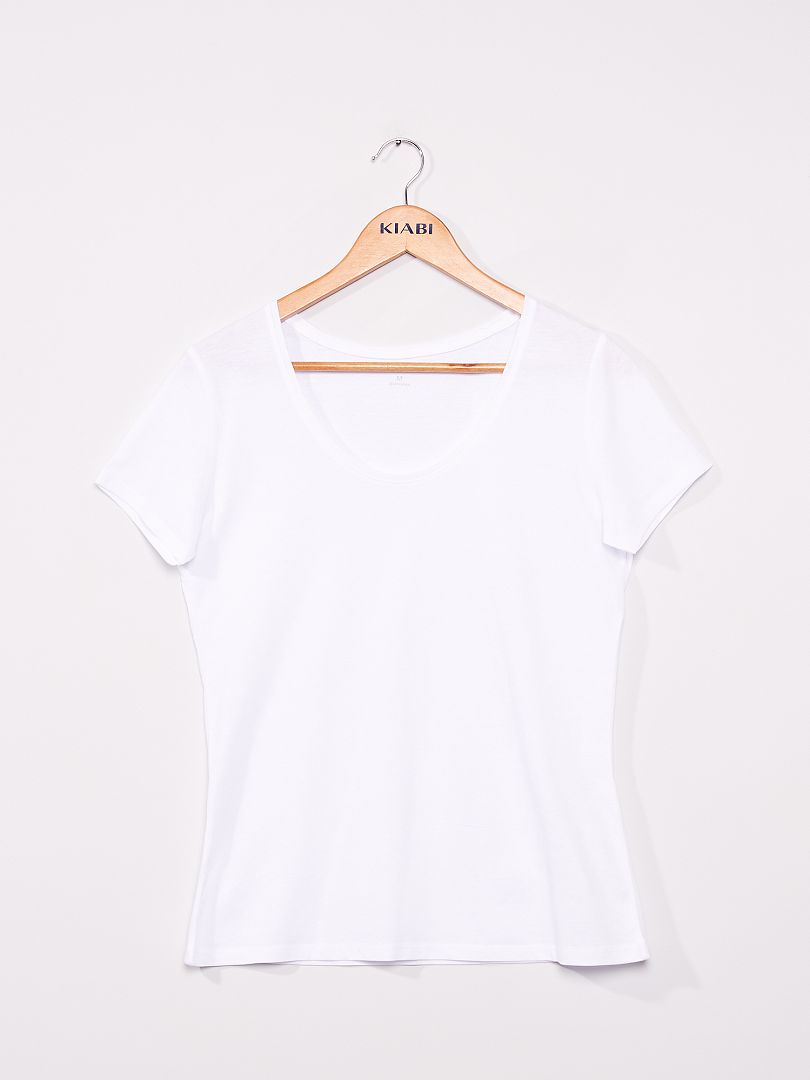 T-shirt à manches courtes blanc - Kiabi