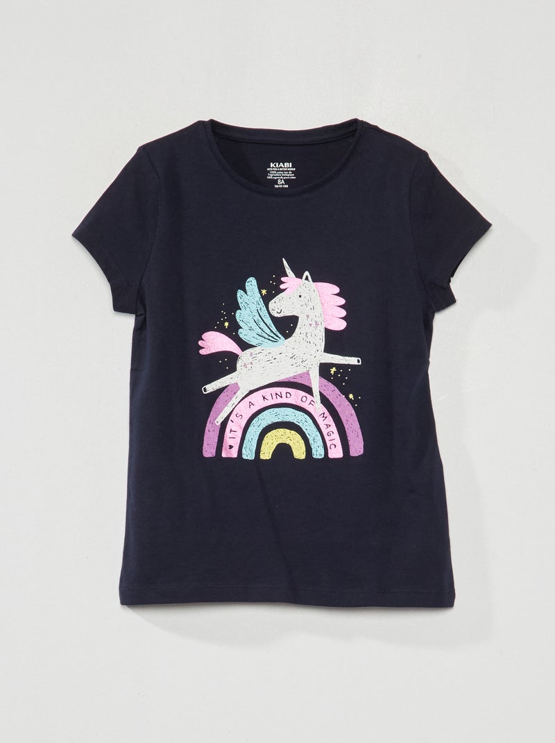 T-shirt à manches courtes Bleu - Kiabi